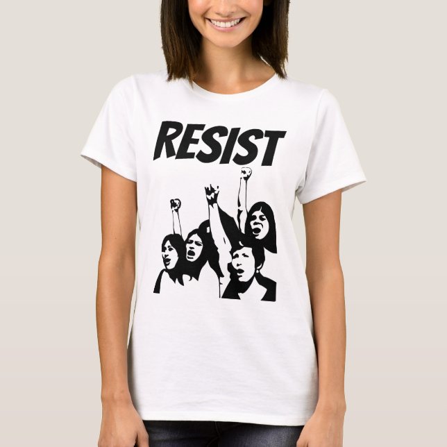 RESIST Feministiska T-tröjor, kvinnlig makt T-shirt (Framsida)
