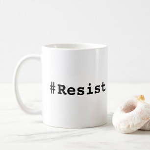 #Resist, fet svart text på vit Mugg