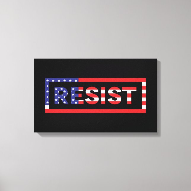 RESIST | Förenade Stater Flagga Canvastryck (Framsida)