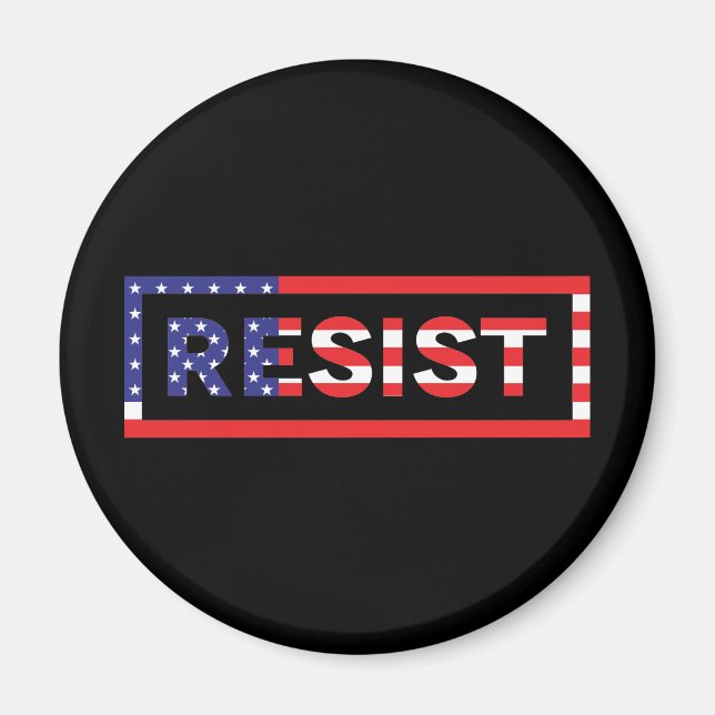 RESIST | Förenade Stater Flagga Magnet (Framsidan)