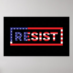 RESIST Förenade Stater Flagga Poster