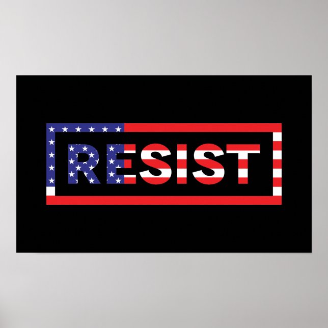 RESIST | Förenade Stater Flagga Poster (Framsidan)