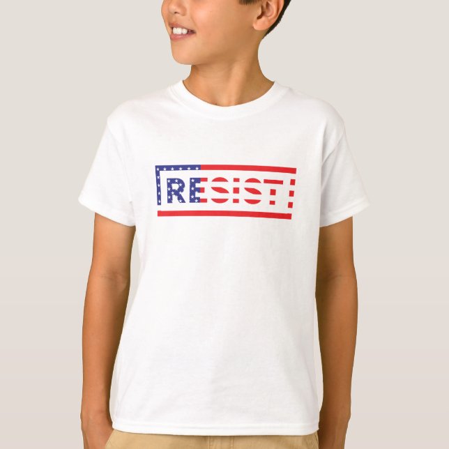 RESIST| Förenade Stater Flagga T Shirt (Framsida)