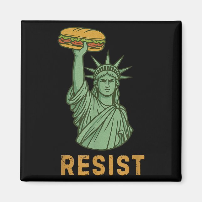 Resist Frihetsgudinnan Sandwich Guy Washington D Magnet (Framsidan)