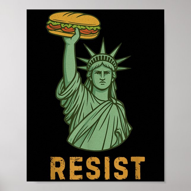 Resist Frihetsgudinnan Sandwich Guy Washington D Poster (Framsidan)