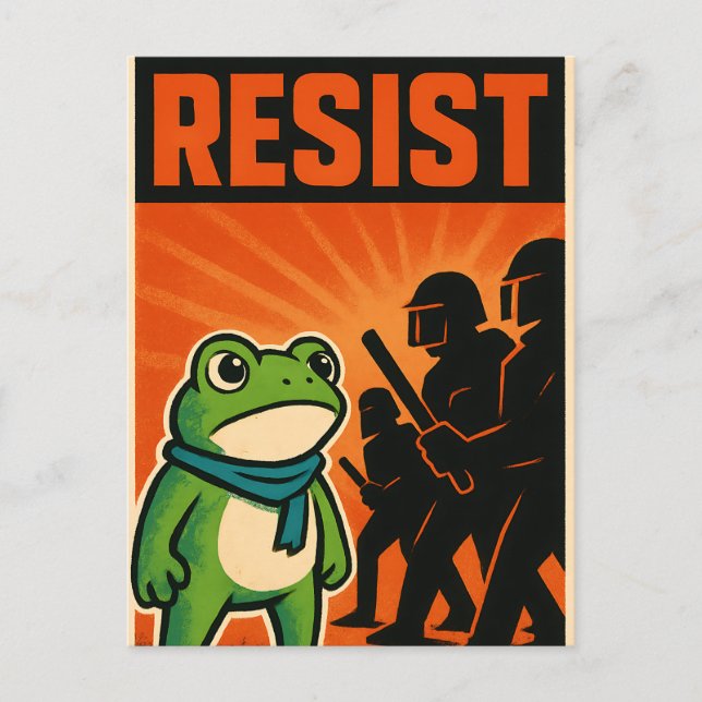 resist frog, frog resistance, portland frog vykort (Framsida)