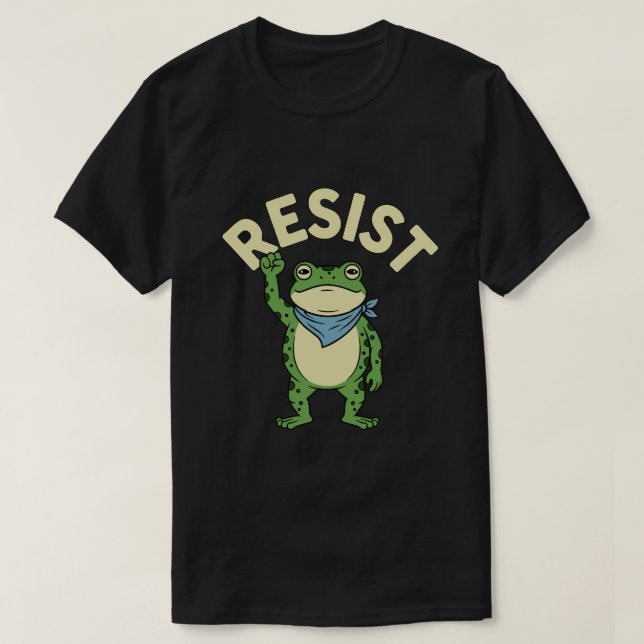 Resist Frog Illustration T-Shirt, Cute Protest Fro T Shirt (Design framsida)