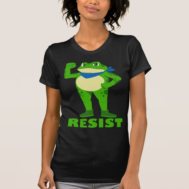 Resist Frog Standing Strong T Shirt (Framsida)