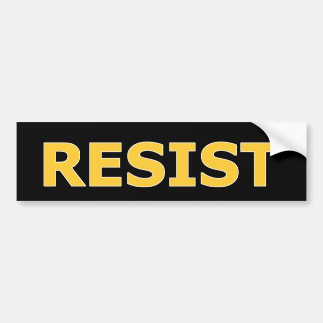 RESIST - Gult på svart Bildekal (Framsidan)