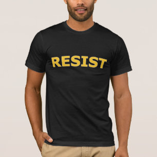 RESIST - Gult på svart T-shirt