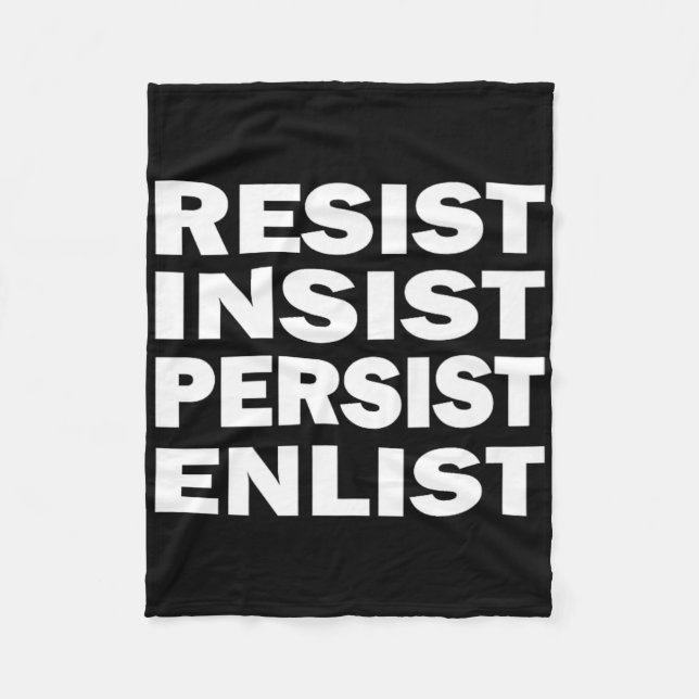 Resist Insist Persist Enlist Hillary Clinton Mantr Fleecefilt (Framsidan)