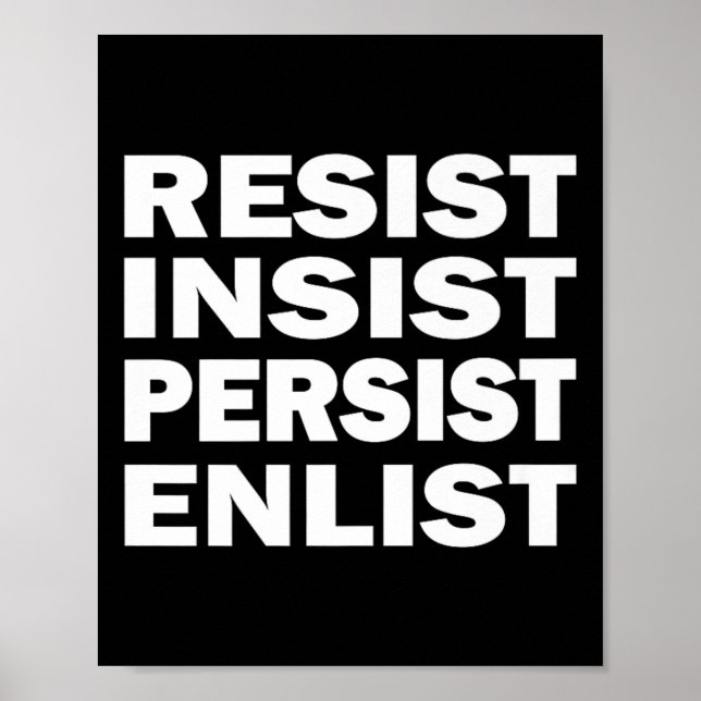 Resist Insist Persist Enlist Hillary Clinton Mantr Poster (Framsidan)