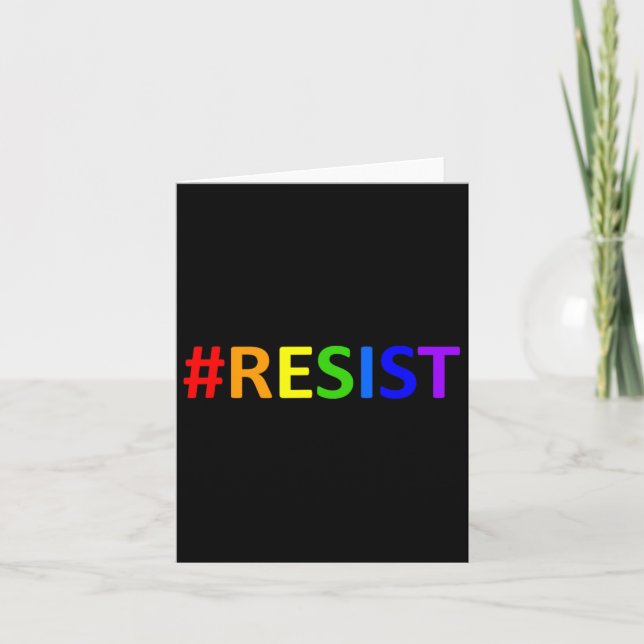 #resist Lgbtq Rainbow Anti-trump Resistent Kort (Framsida)