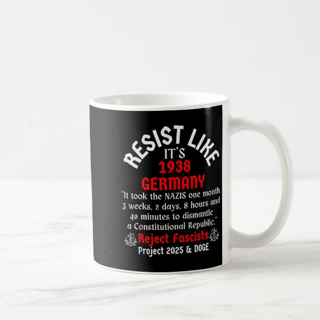 Resist Like It's 1938 Germany  Kaffemugg (Höger)