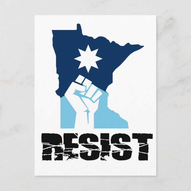 Resist Minnesota Raised Fist Vykort (Framsida)