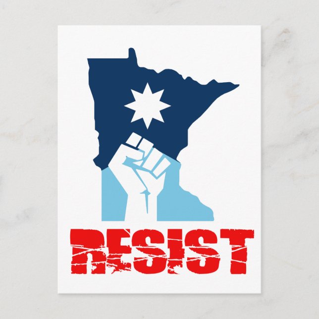 Resist Minnesota Raised Fist Vykort (Framsida)