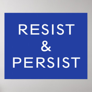 Resist & Persist blå Poster
