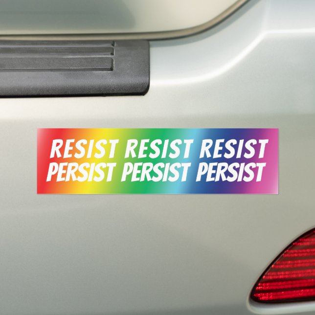 "resist Persist" vit brev - pride lgbtq lgbt Bildekal (På Bil)