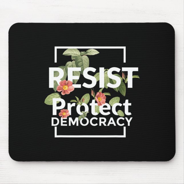 Resist Protect Democracy Subtle Boho Stil Blommigt Musmatta (Framsidan)