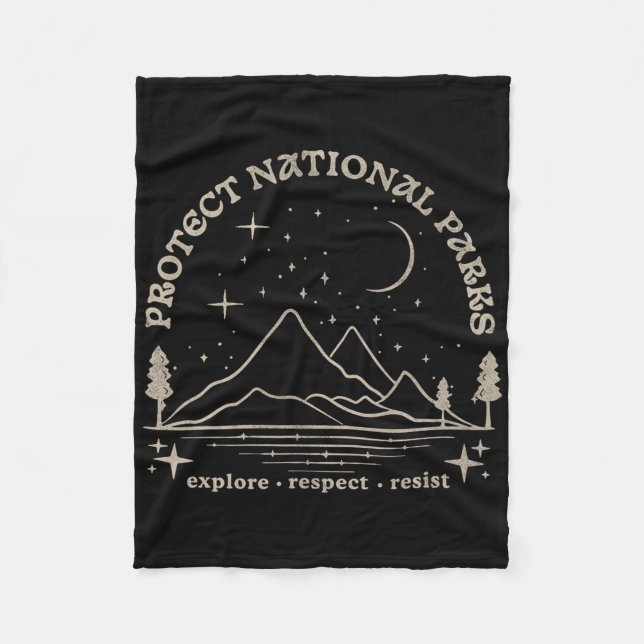 Resist Protect Our National Parks Graphic Anti Tru Fleecefilt (Framsidan)