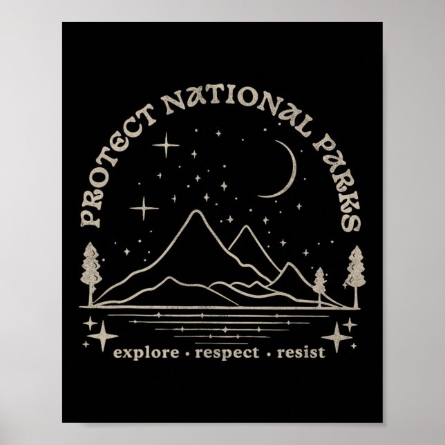 Resist Protect Our National Parks Graphic Anti Tru Poster (Framsidan)
