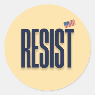RESIST Small American Flagga - Protest Påstående Runt Klistermärke