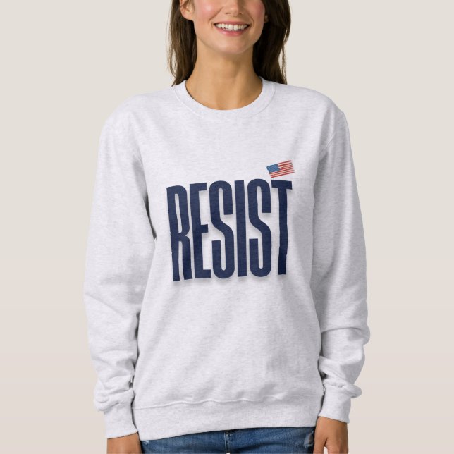 RESIST Small American Flagga - Protest Påstående T Shirt (Framsida)