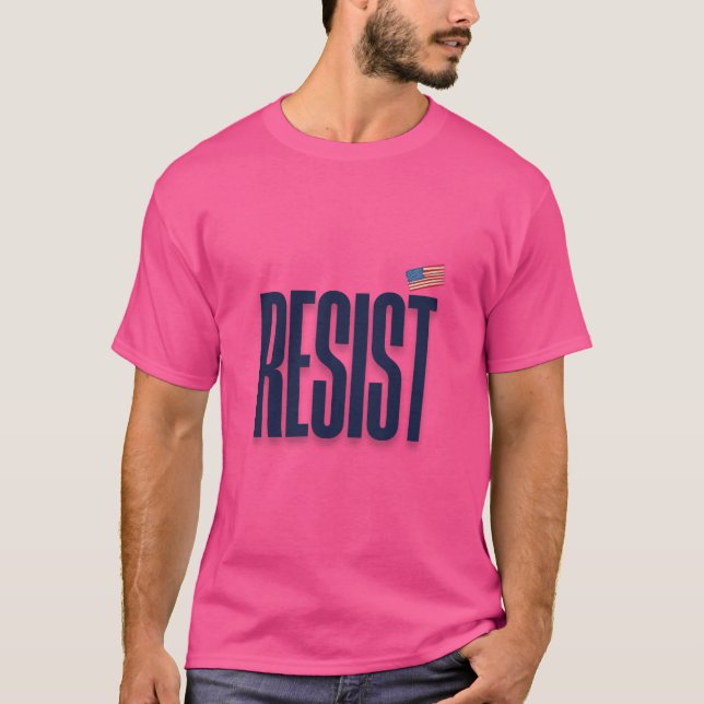 RESIST Small American Flagga - Protest Påstående T Shirt (Framsida)