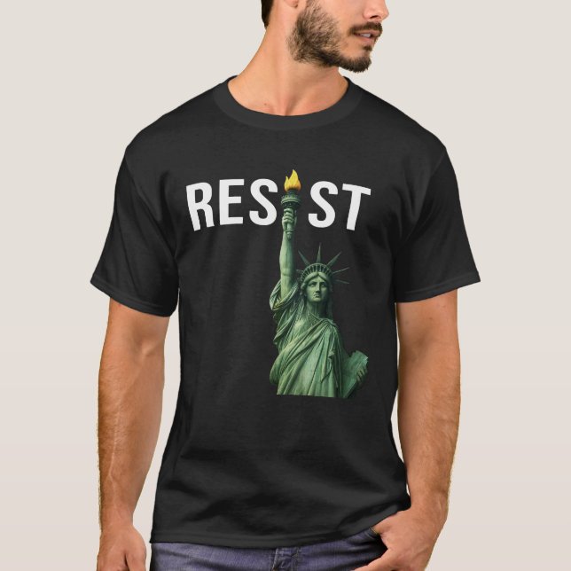 RESIST: Staty of Liberty T-Shirt (Framsida)