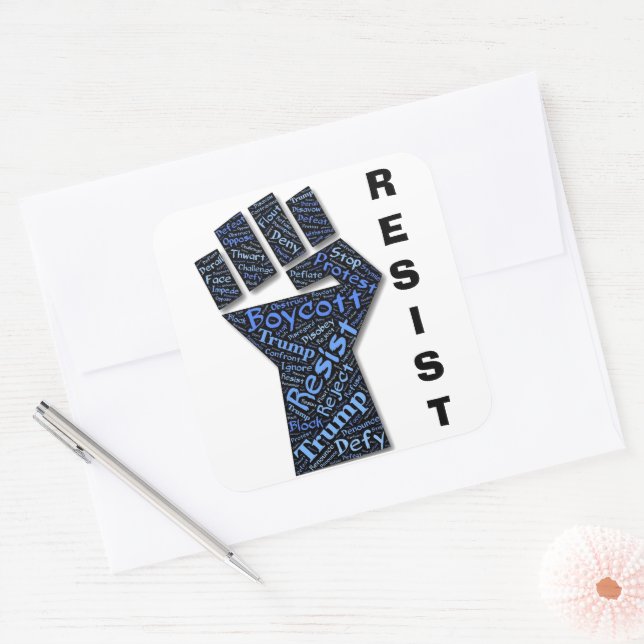 Resist Sticker Fyrkantigt Klistermärke (Kuvert)
