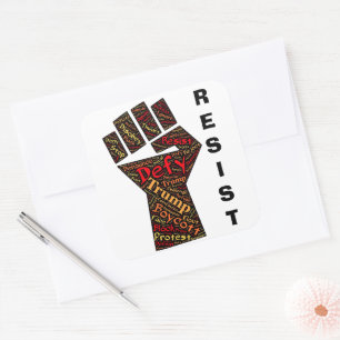 Resist Sticker Fyrkantigt Klistermärke