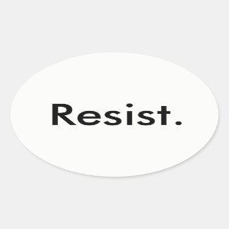 Resist Sticker Ovalt Klistermärke