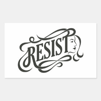 Resist Stickers Rektangulärt Klistermärke
