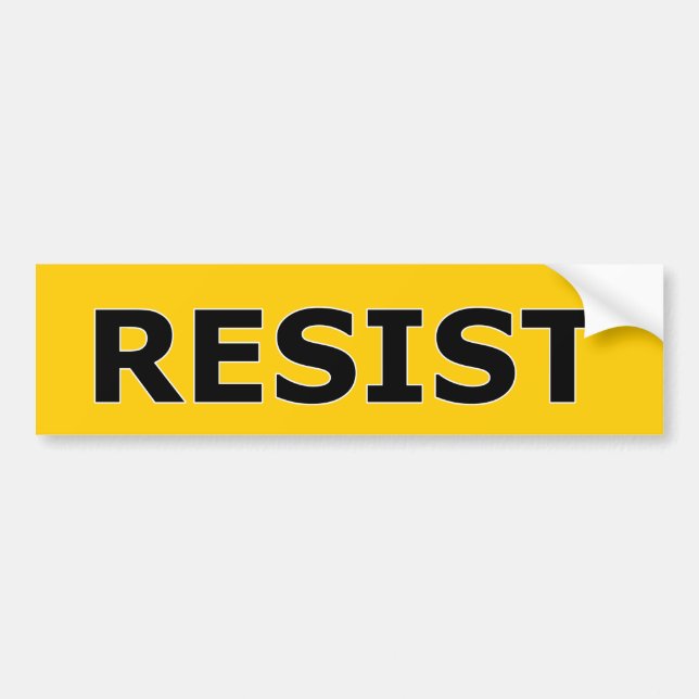 RESIST - Svart på Gulten Bildekal (Framsidan)