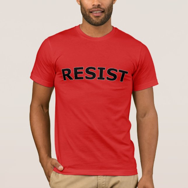 RESIST - Svart på röd T-shirt (Framsida)