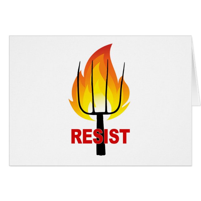 Resist Torch och Pitchfork Hälsningskort (Framsidan Horizontal)