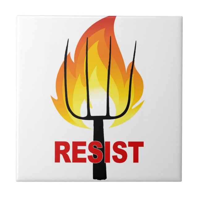Resist Torch och Pitchfork Kakelplatta (Framsidan)
