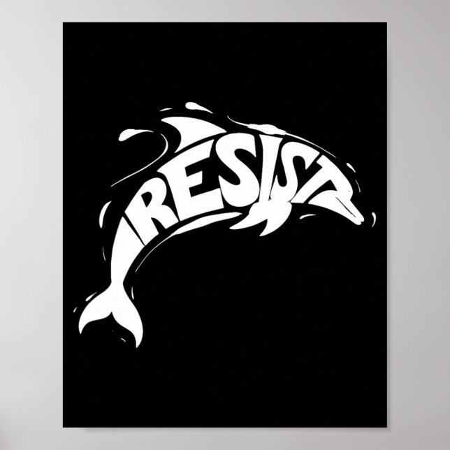 Resist Trump Dolphin Protest Anti Trump Policy Poster (Framsidan)