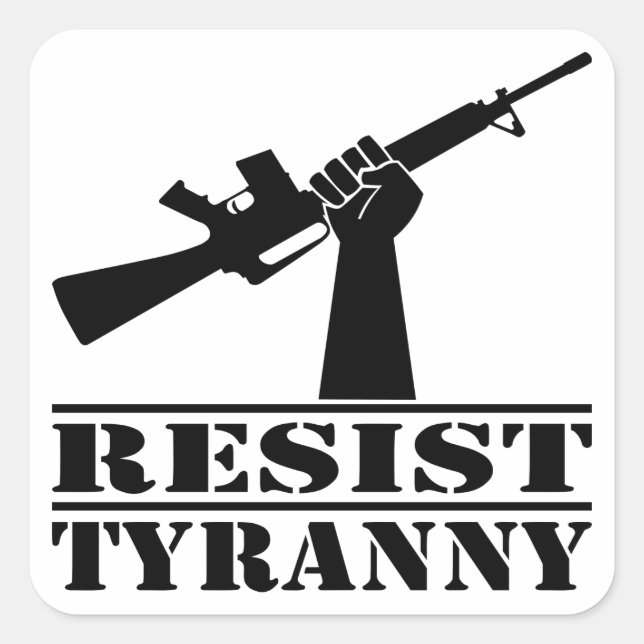 Resist Tyranny AR Fyrkantigt Klistermärke (Framsida)