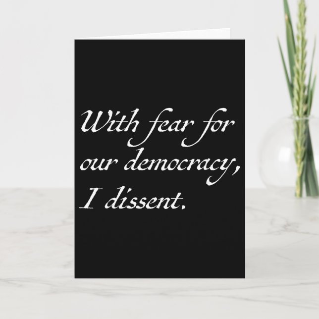 Resist With Fear For Our Democracy I Dissent  Kort (Framsida)