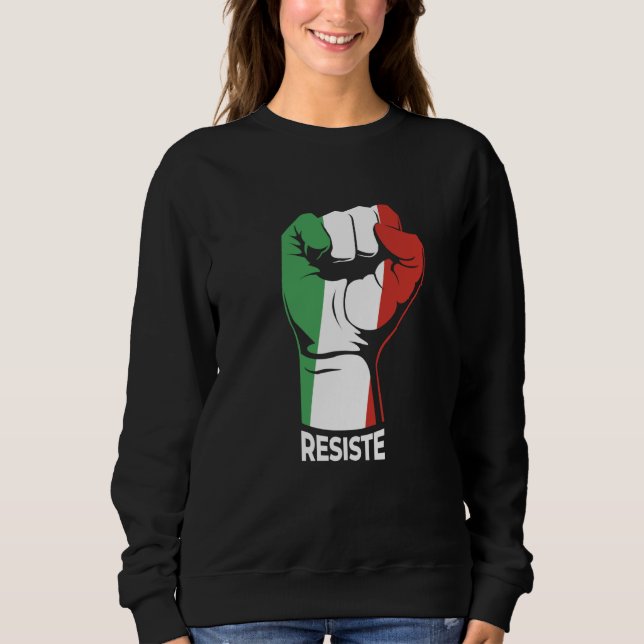 Resistance for Italian Liberal Hand in the flag it T Shirt (Framsida)