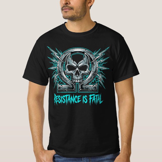 Resistance Is Fatal Electrician Gift T Shirt (Framsida)