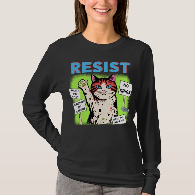 Resistance Protest Cat 2025 T Shirt (Framsida)