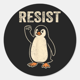 Resistant Penguin Activism Policy Satire Penguin M Runt Klistermärke