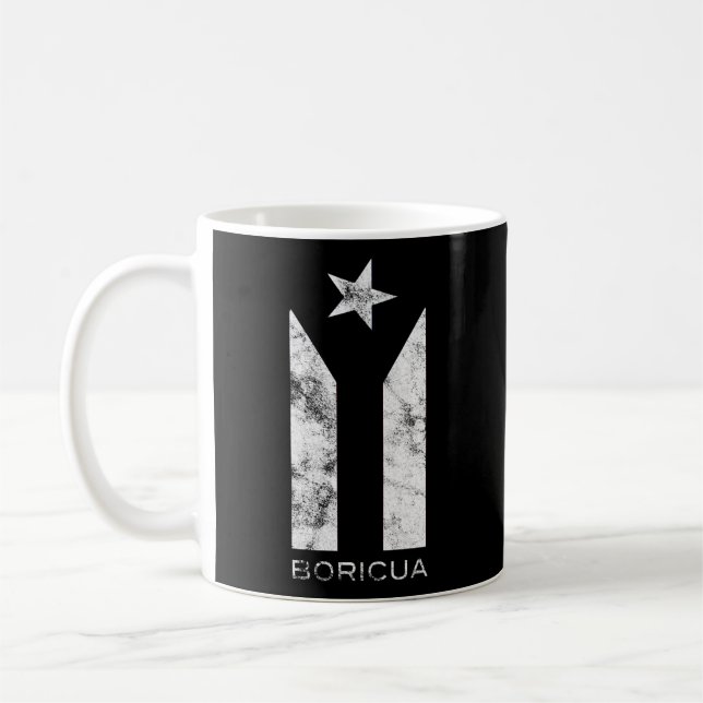 Resiste Boricua Puerto Rico Puerto Rican Black Fla Kaffemugg (Vänster)