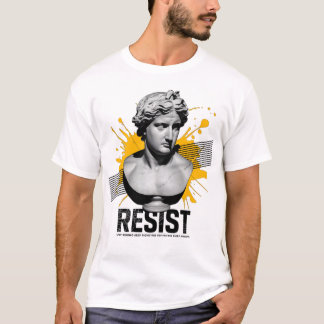 "Resistens: djärv grekisk staty T-Shirt med motiva