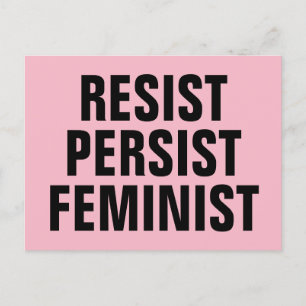 Resistens, kvarstående Rosa för feministisk resist Vykort