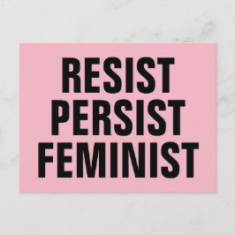 Resistens, kvarstående Rosa för feministisk resist Vykort