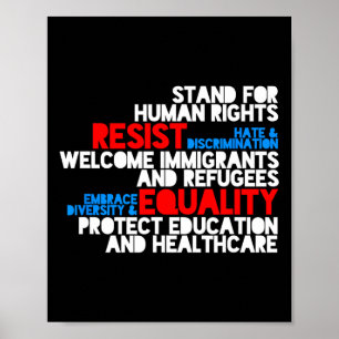 Resistens mot trumpprotester mot humana Höger Poster