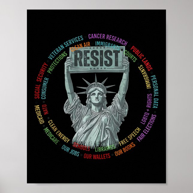 Resistens mot Usa Frihetsgudinnan Händer av Poster (Framsidan)